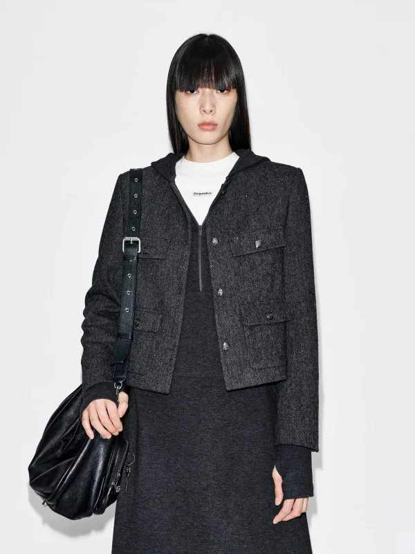 Cropped Fit Wool Coat sold by Mo&Co
