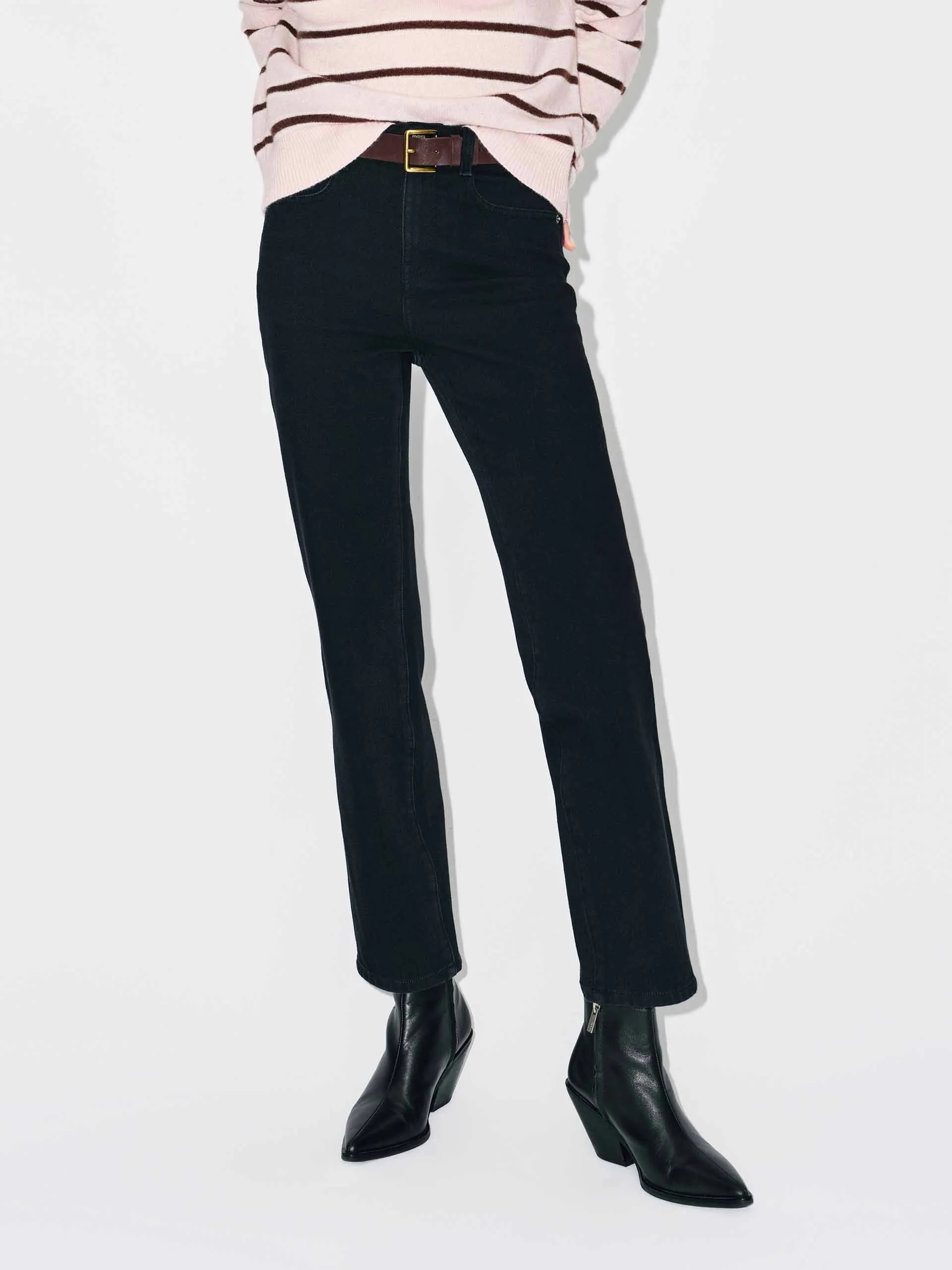 Black Tapered Ankle Jeans sold by Mo&Co