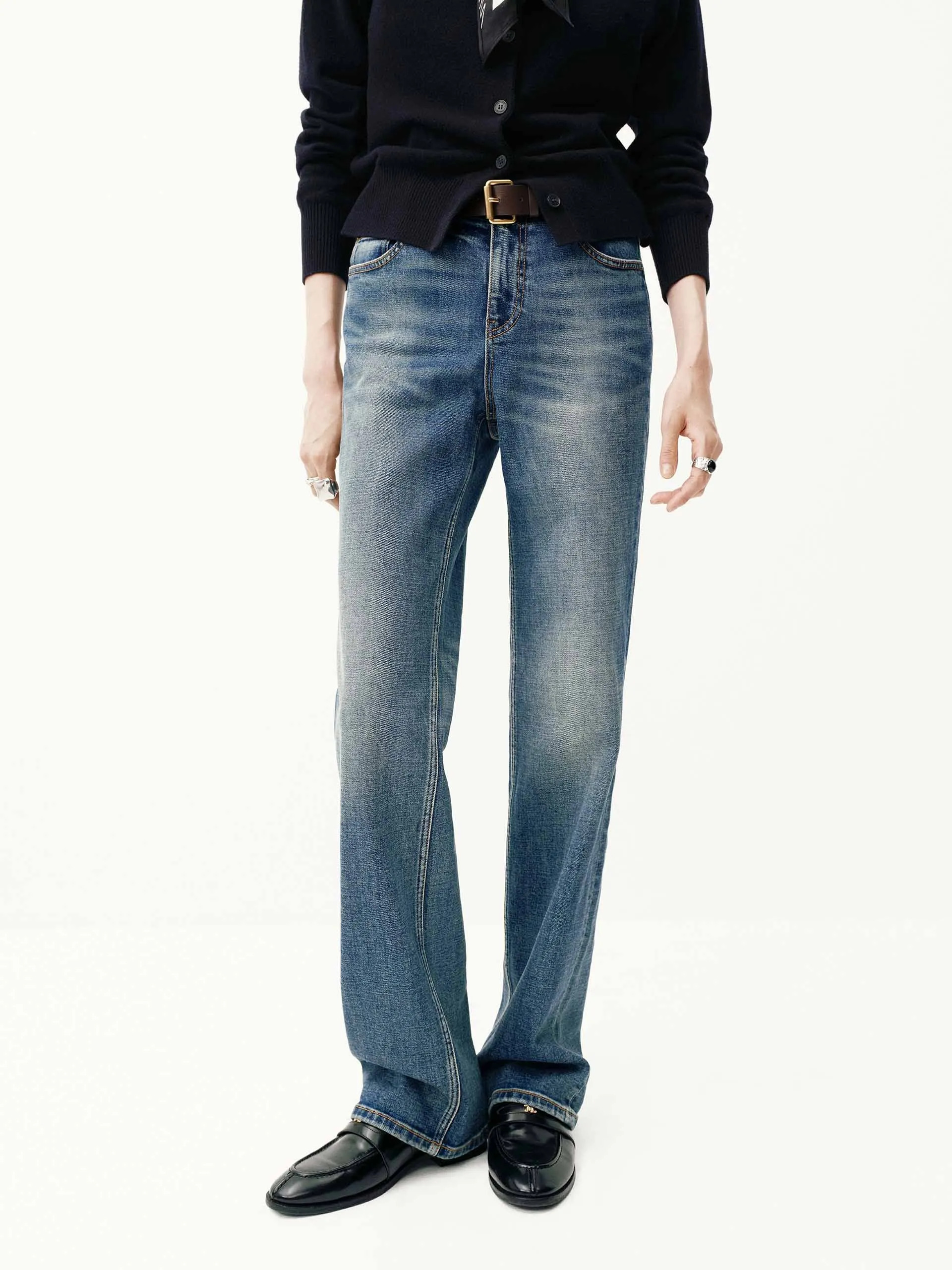 Cotton Blend Blue Jeans sold by Mo&Co