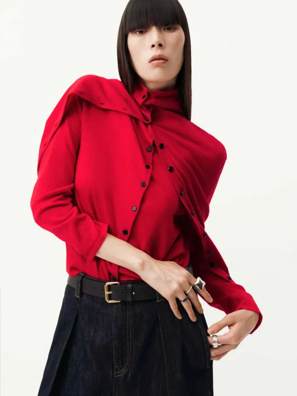 Pure Wool Knitted Cardigan sold by Mo&Co