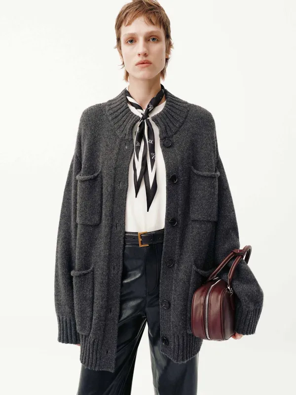 Multi Pockets Knitted Cardigan sold by Mo&Co