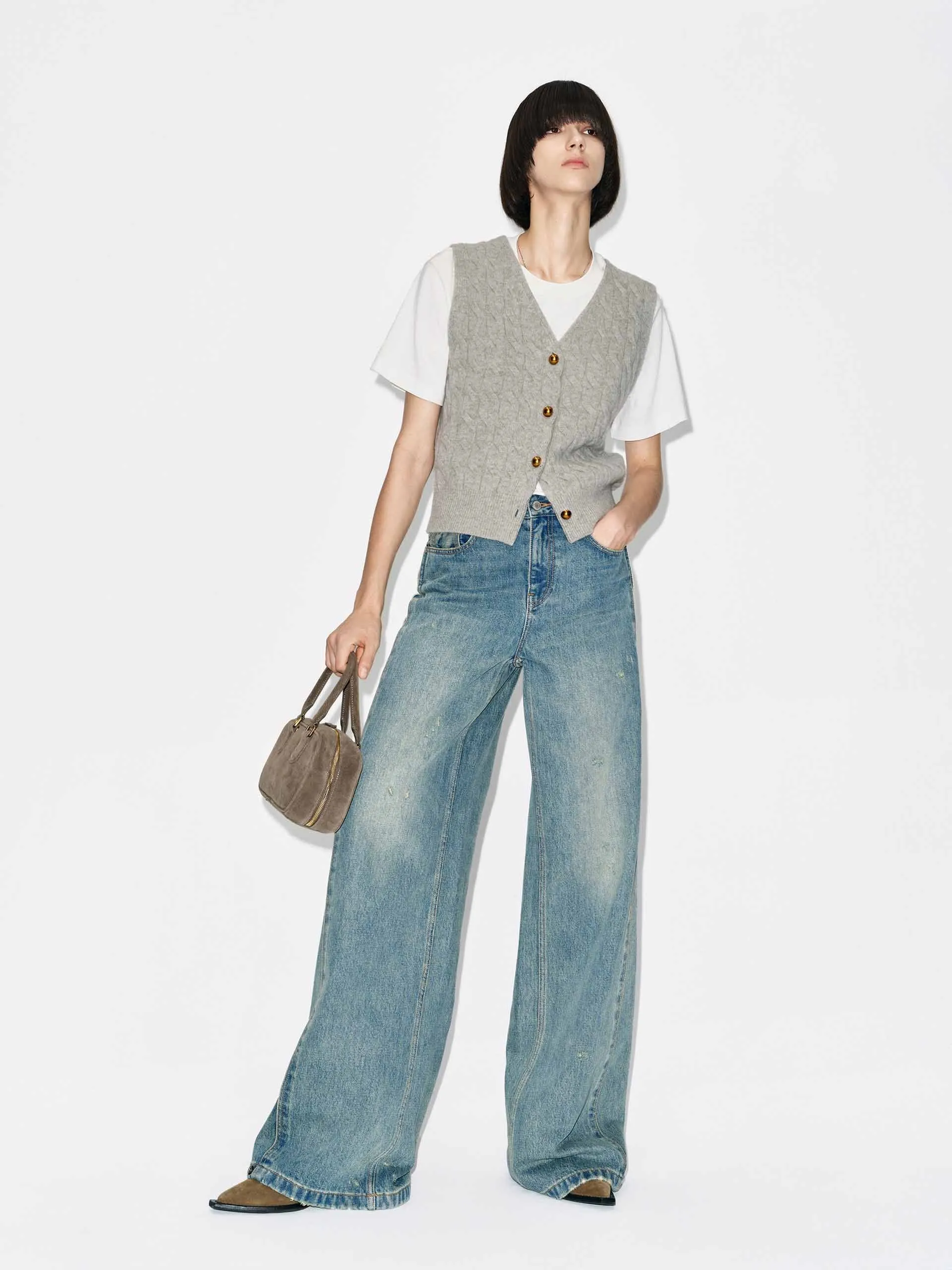 Wool Blend Sleeveless Cardigan sold by Mo&Co product image thumbnail 2