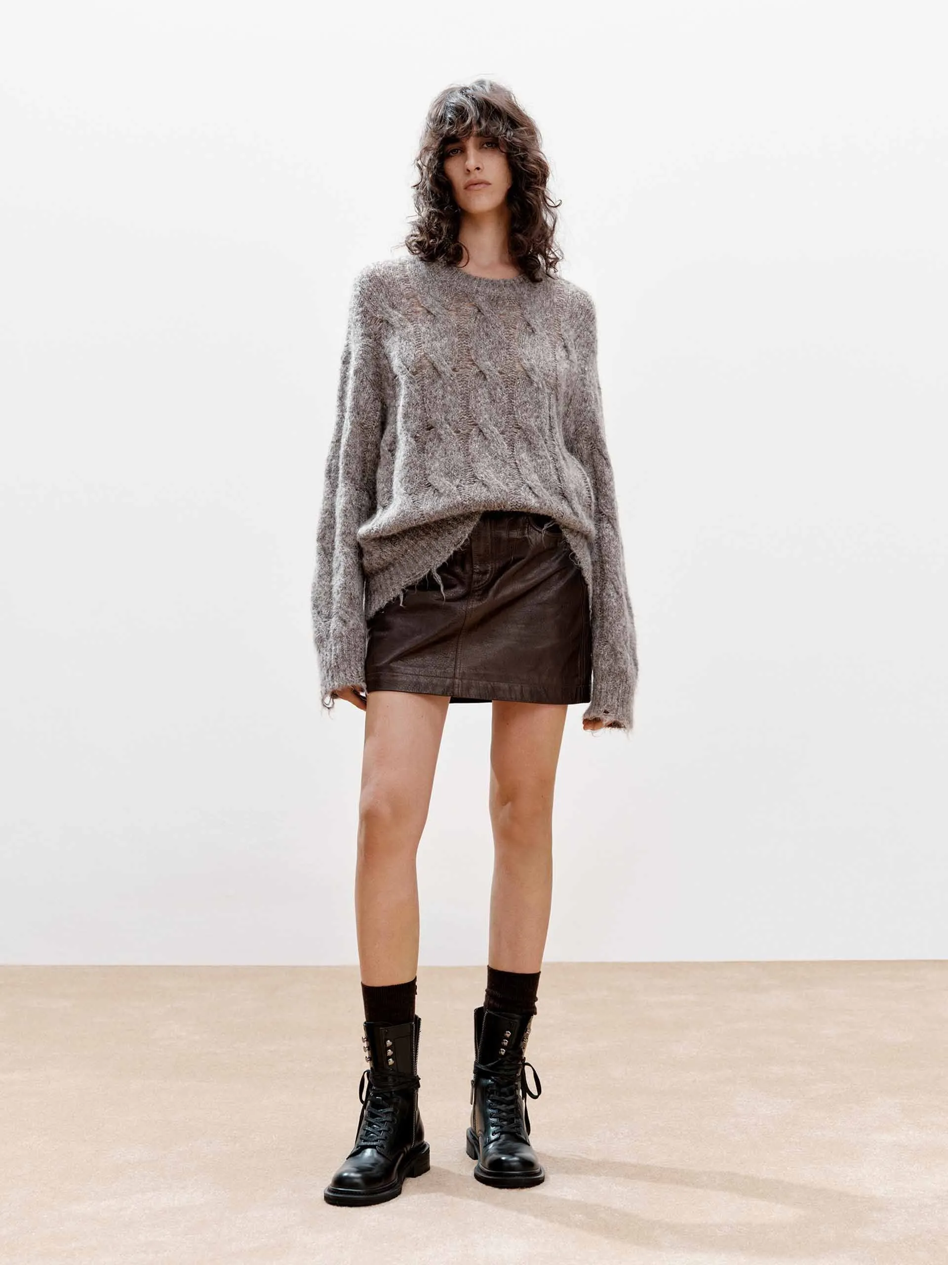 Raw Hem Cable Knitted Sweater sold by Mo&Co product image thumbnail 2