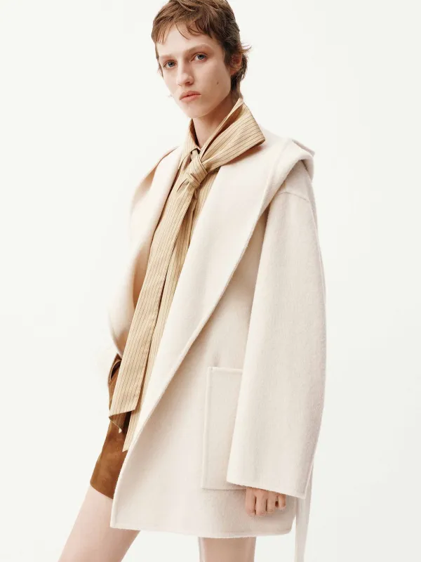 Belted Wool Blend Coat sold by Mo&Co