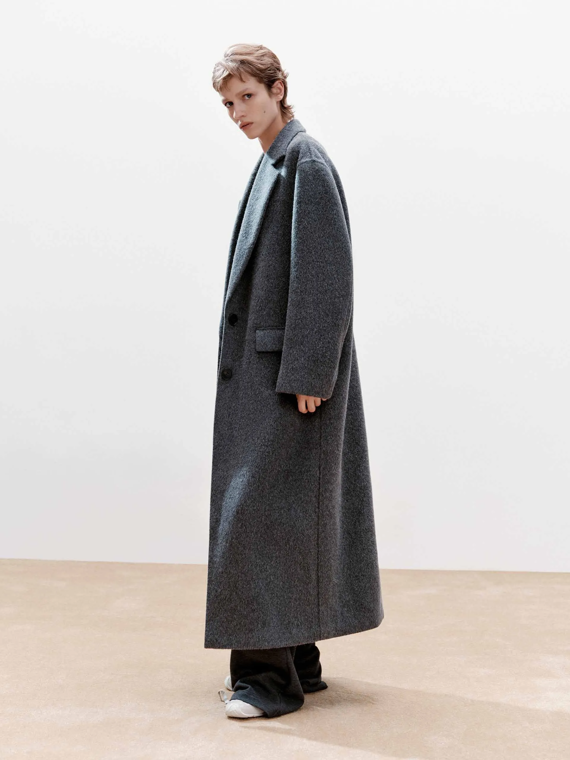 Wool Blend Long Coat sold by Mo&Co