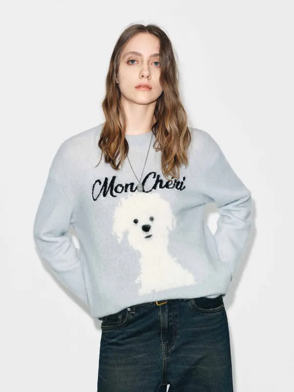 Puppy Pattern Knitted Sweater sold by Mo&Co