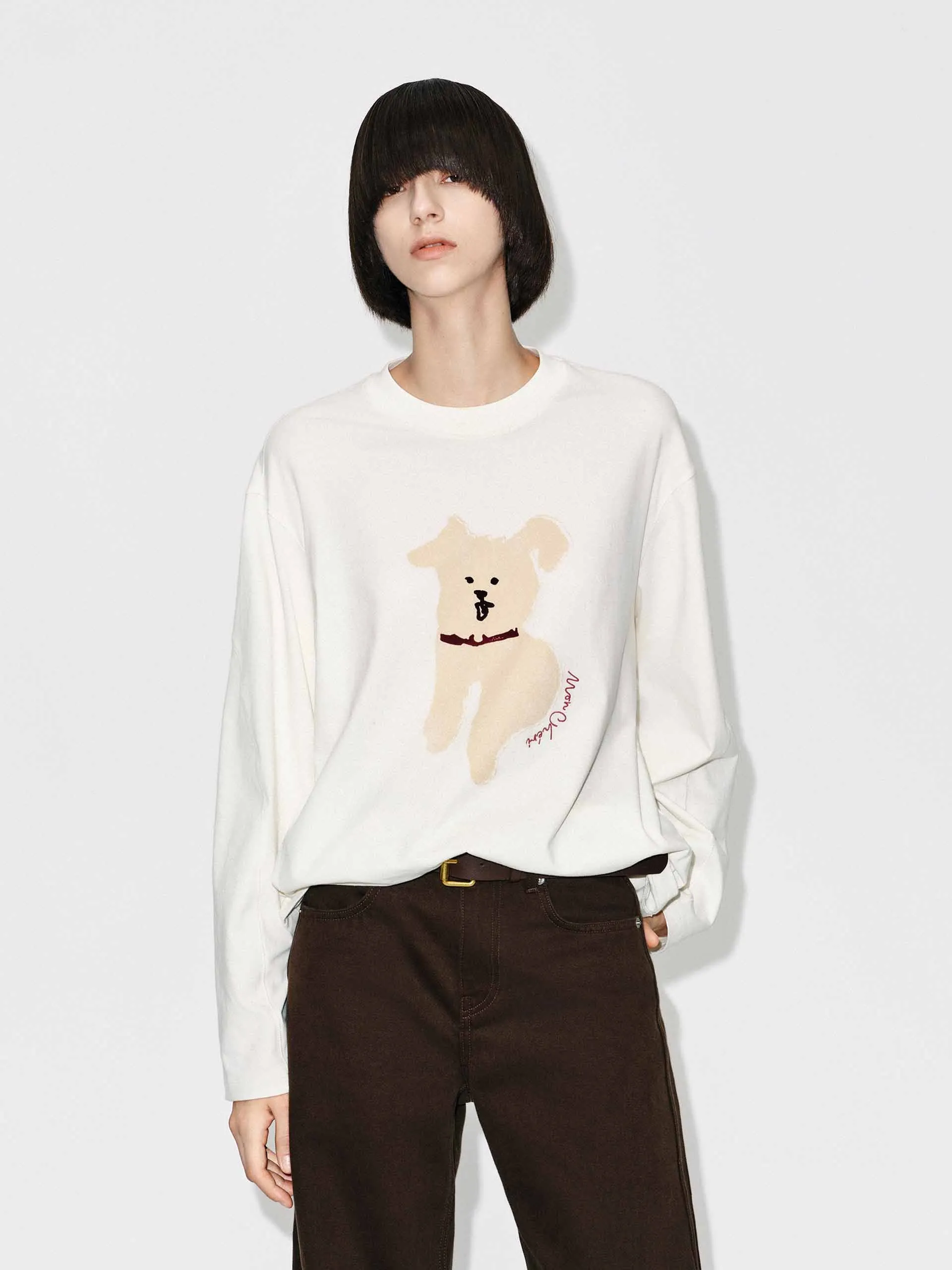 Puppy Pattern Cotton T-shirt sold by Mo&Co