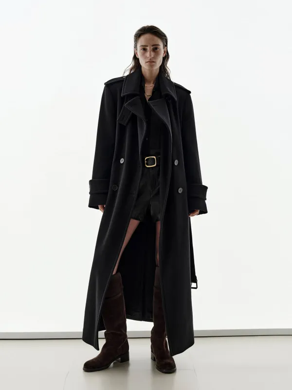 Wool Blend Long Coat sold by Mo&Co