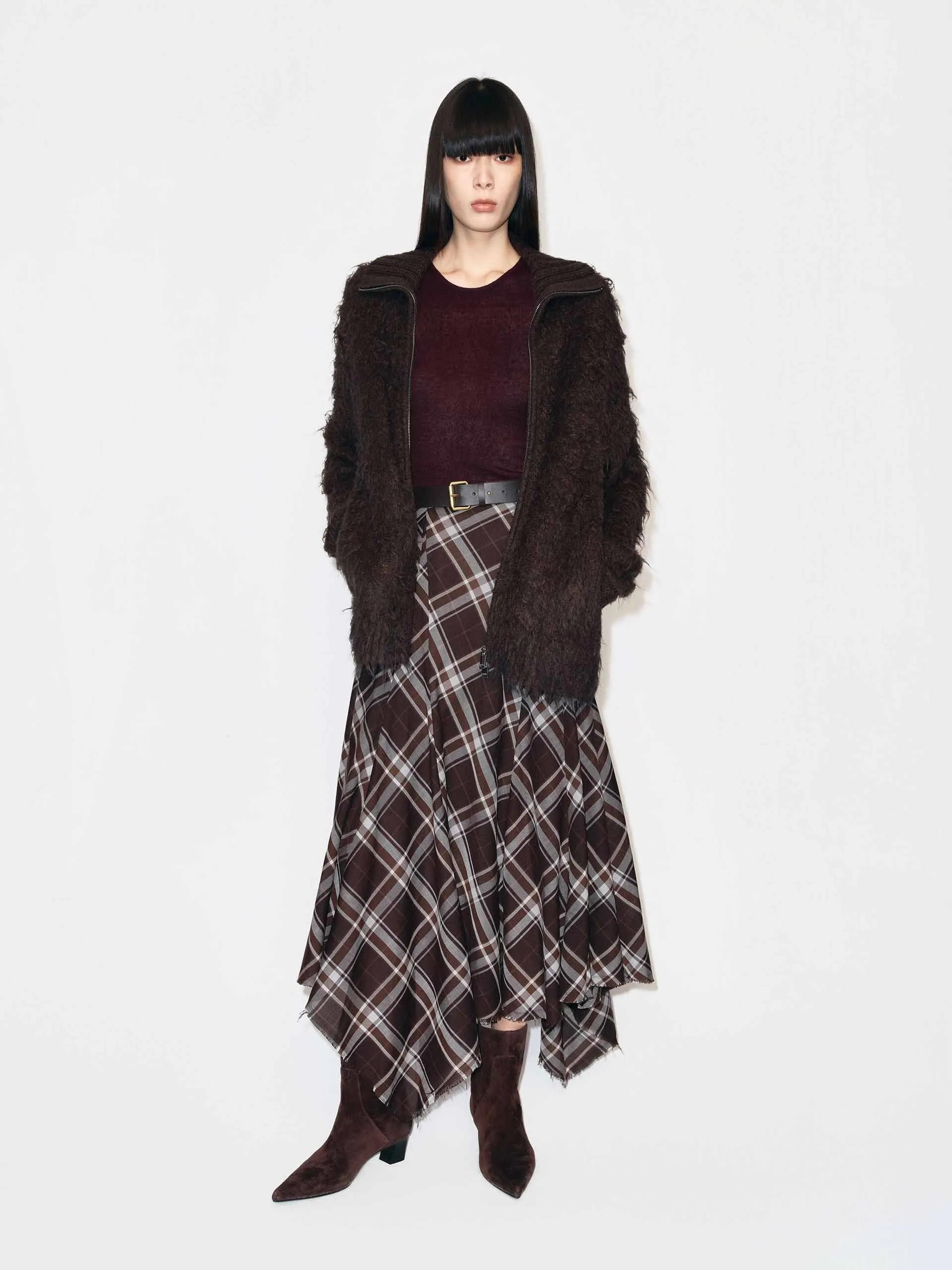 Knitted Furry Zipper Cardigan sold by Mo&Co product image thumbnail 2