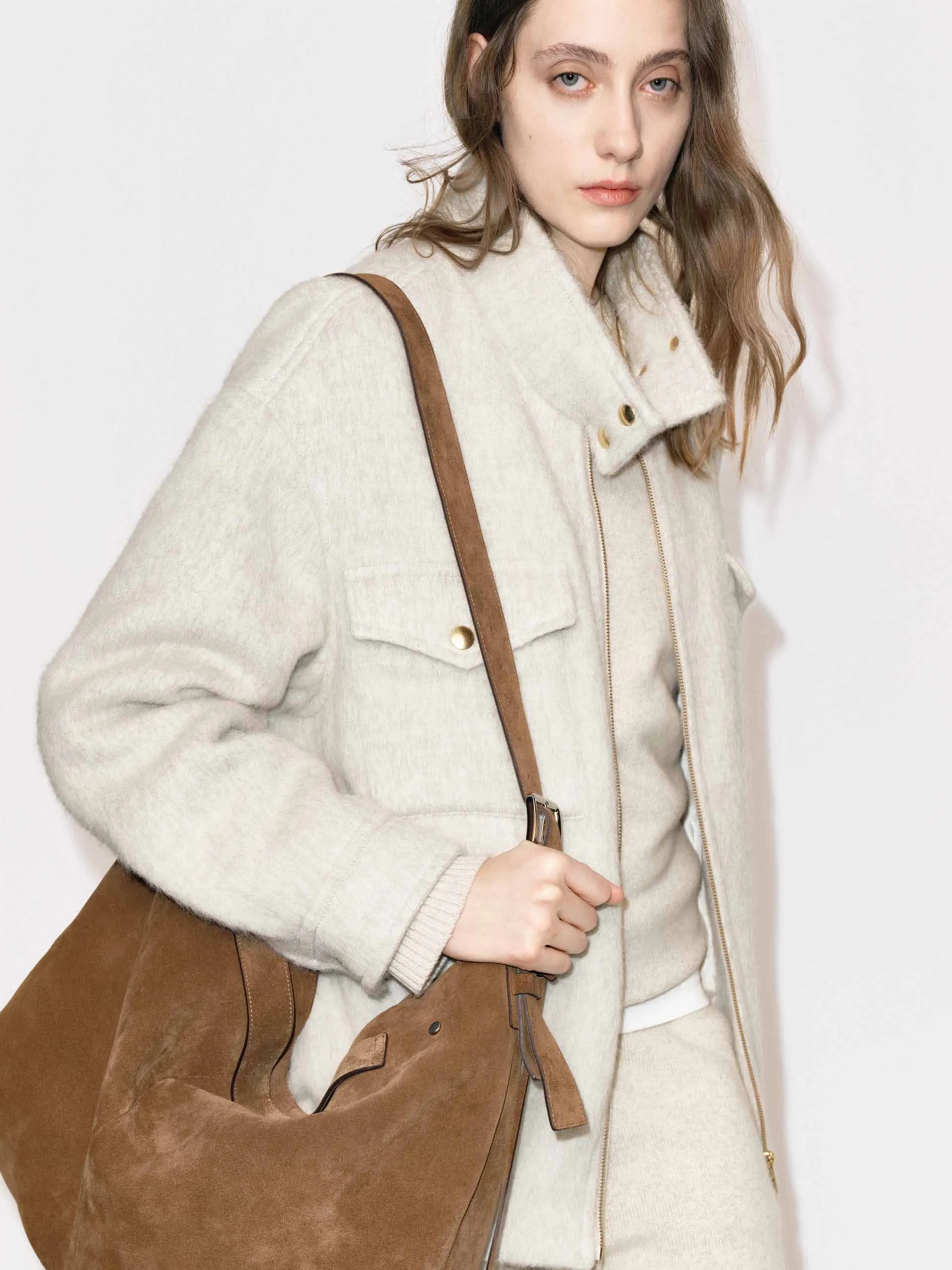 Wool Blend Zipper Coat sold by Mo&Co product image thumbnail 5