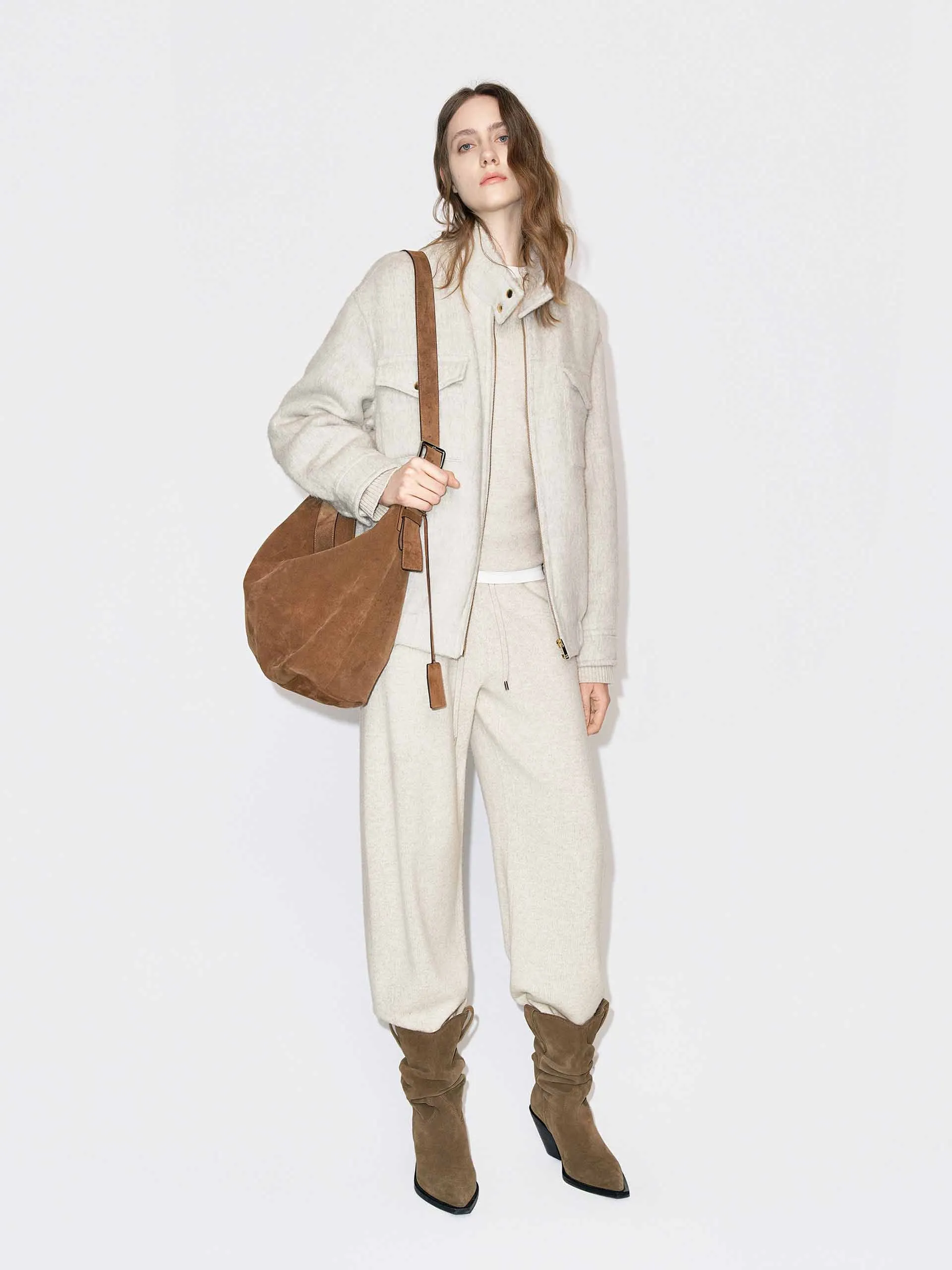 Wool Blend Zipper Coat sold by Mo&Co product image thumbnail 2