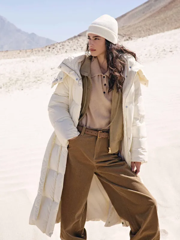 With Belt Longline Down Jacket sold by Mo&Co