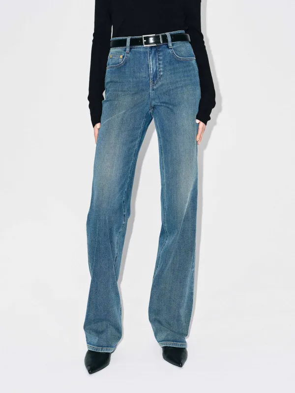 Classic Blue Straight Jeans sold by Mo&Co
