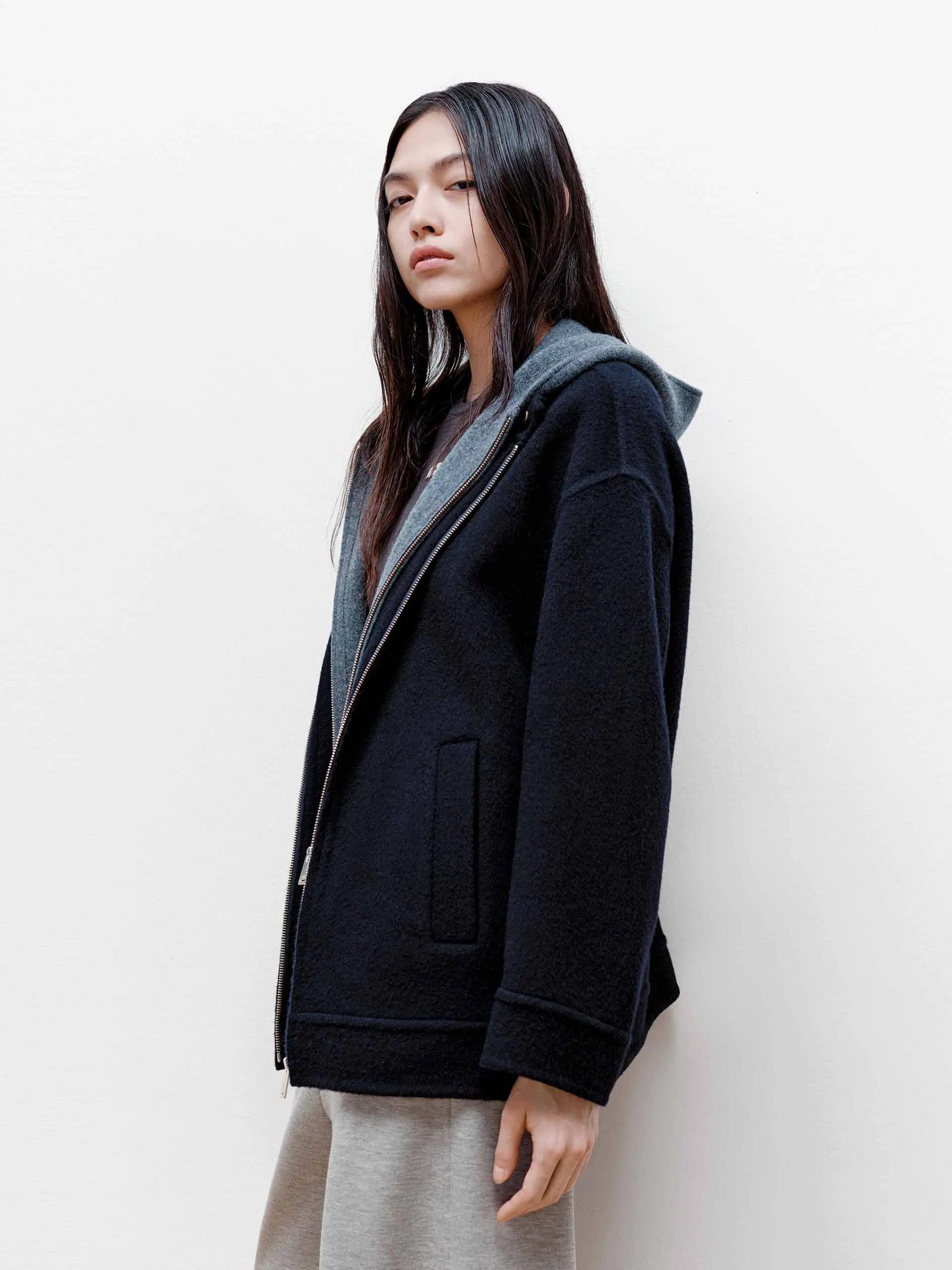 Layered Detail Wool Blend Coat sold by Mo&Co product image thumbnail 5