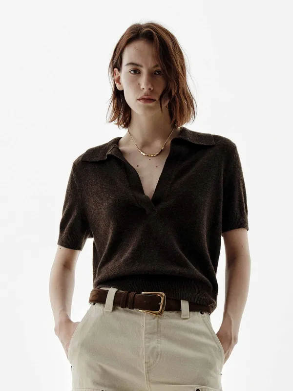 Short Sleeves V-neck Sweater sold by Mo&Co