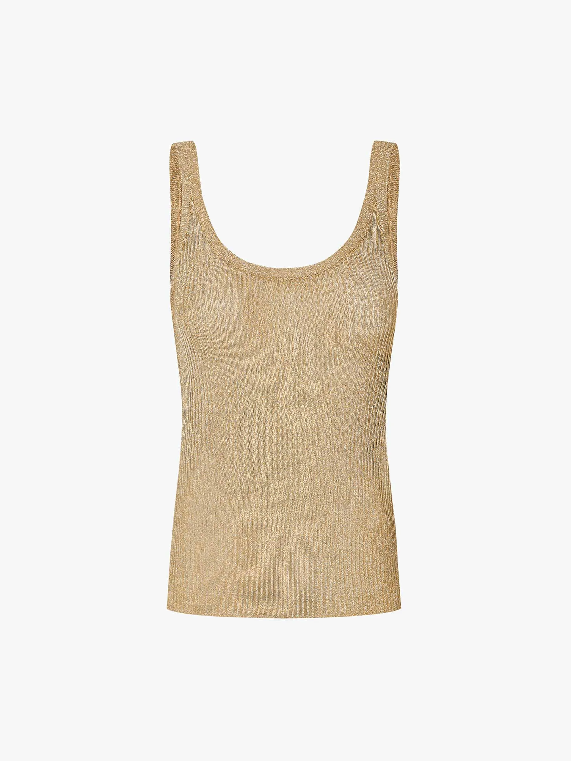 U-neck Metallic Tank Top sold by Mo&Co product image thumbnail 5