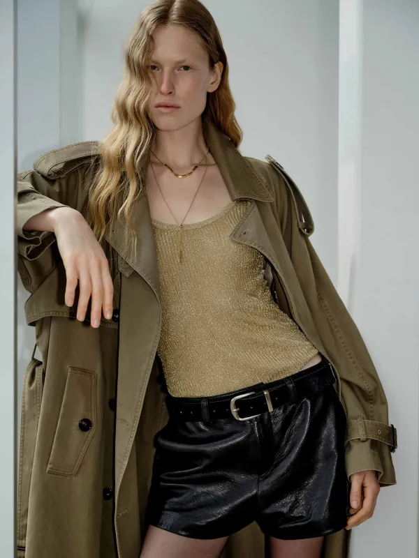 U-neck Metallic Tank Top sold by Mo&Co