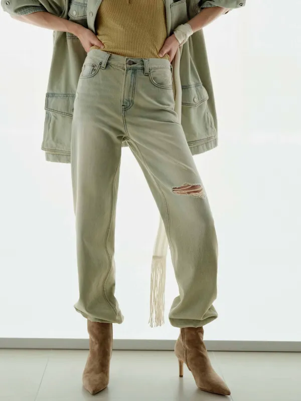 Ripped Light Blue Jeans sold by Mo&Co