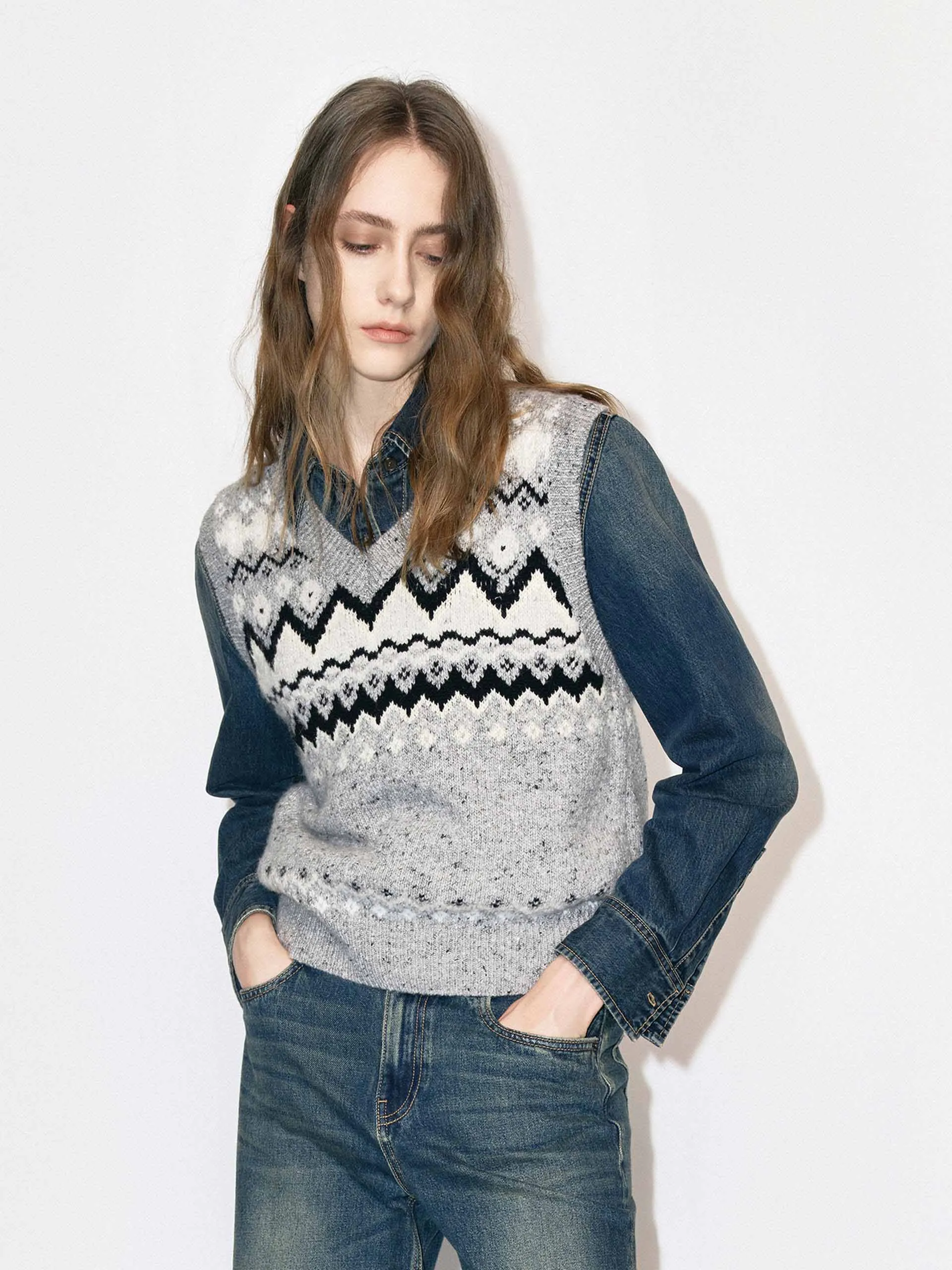 Included Alpaca Fair Isle Vest sold by Mo&Co product image thumbnail 4