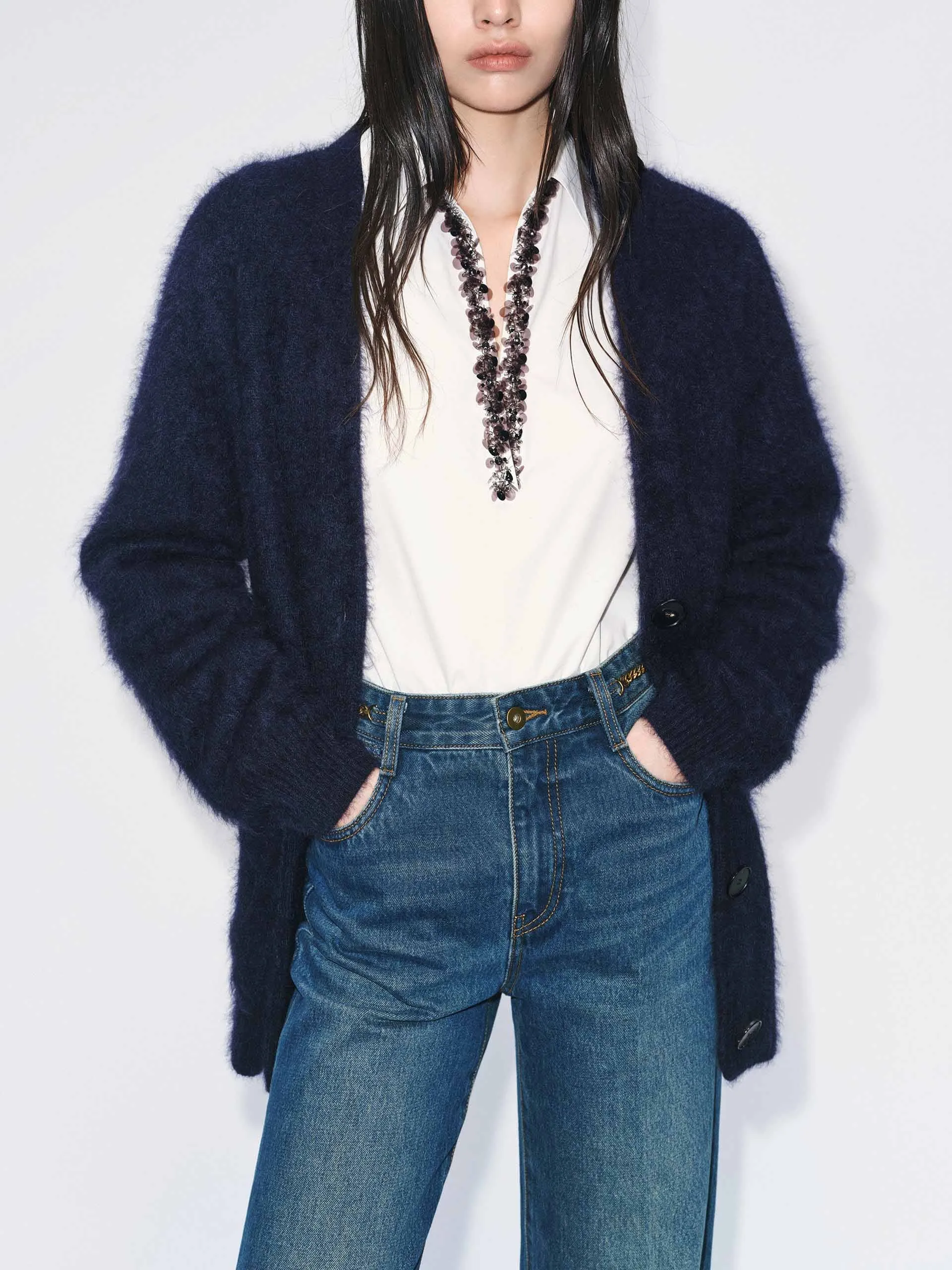 Furry Touch Knitted Cardigan sold by Mo&Co product image thumbnail 5