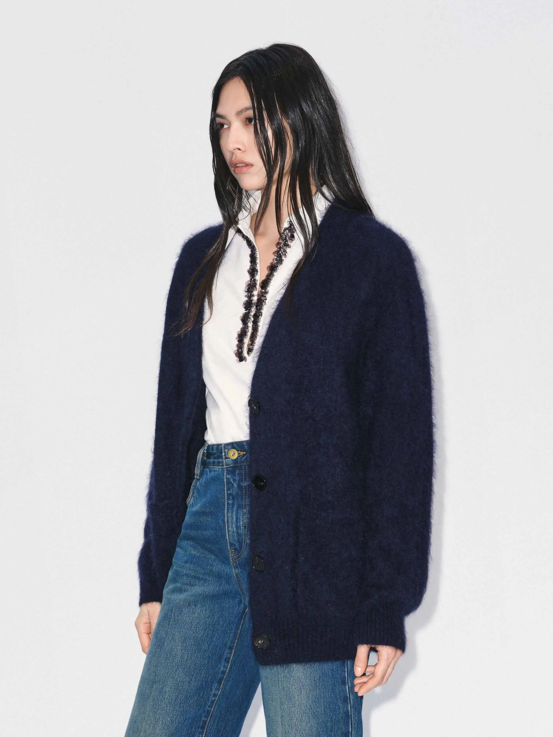 Furry Touch Knitted Cardigan sold by Mo&Co product image thumbnail 3