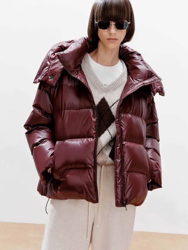 Hooded Puffy Down Jacket sold by Mo&Co