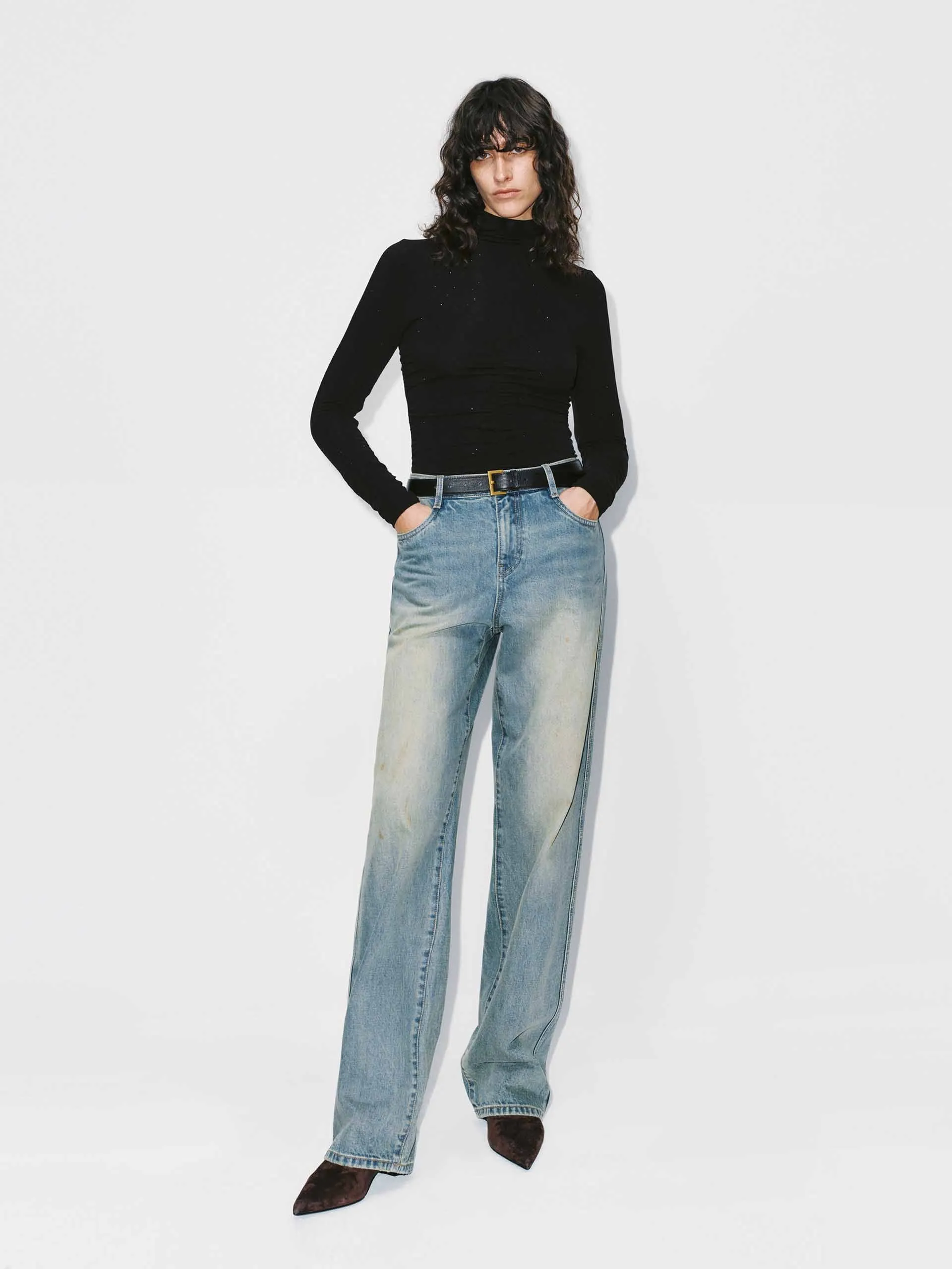 Turtleneck Rhinestone Blouse sold by Mo&Co product image thumbnail 2