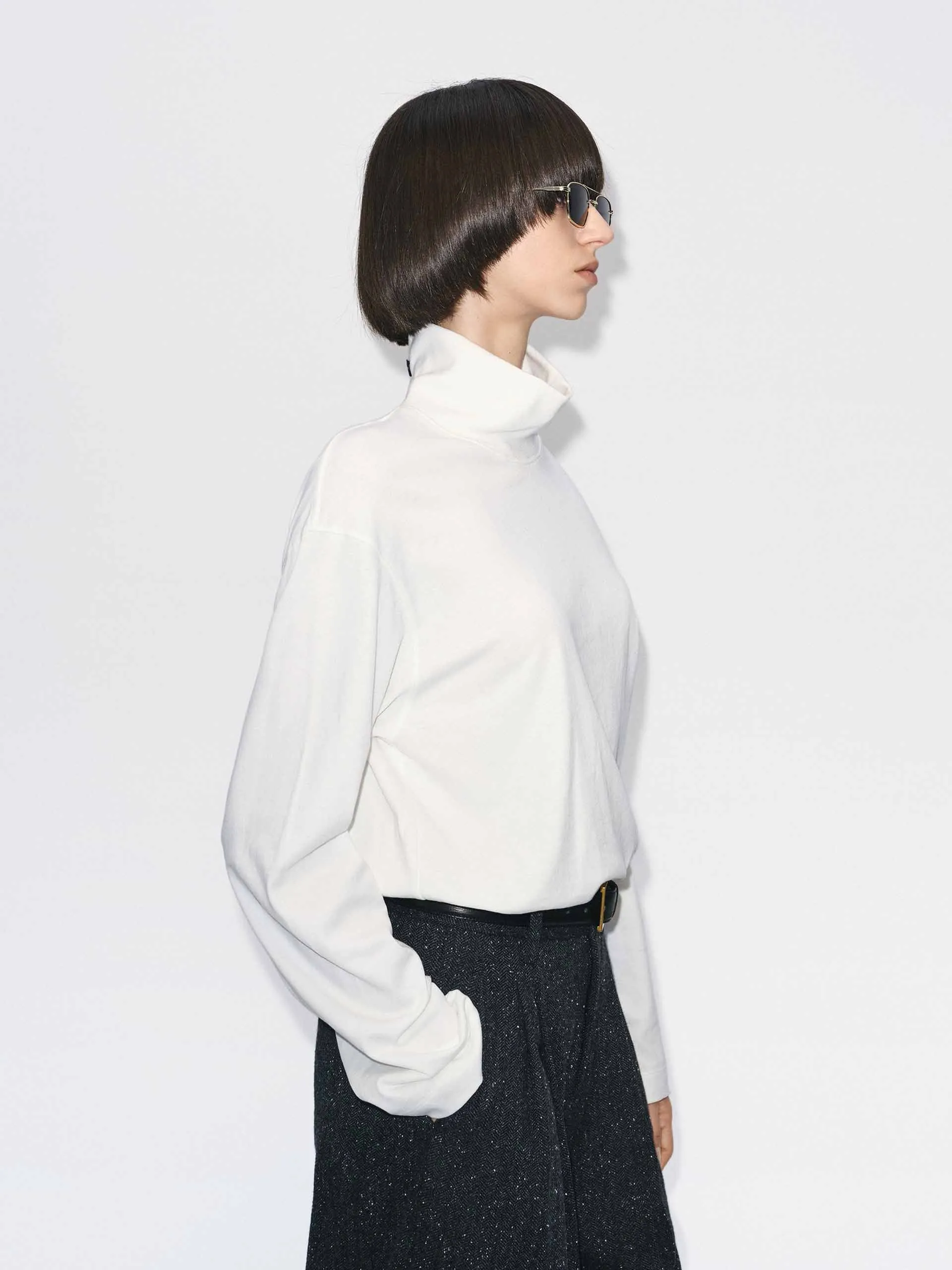 Turtleneck Pure Cotton T-shirt sold by Mo&Co product image thumbnail 3