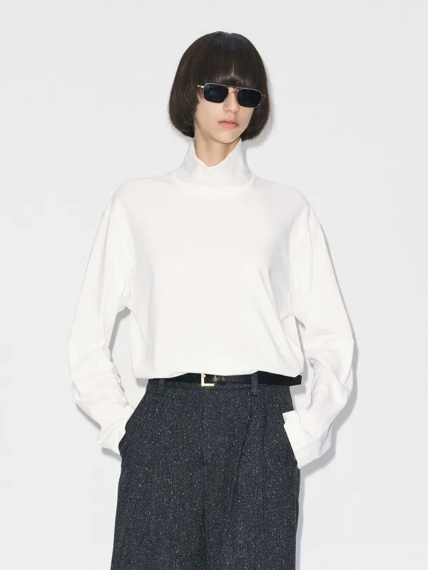 Turtleneck Pure Cotton T-shirt sold by Mo&Co