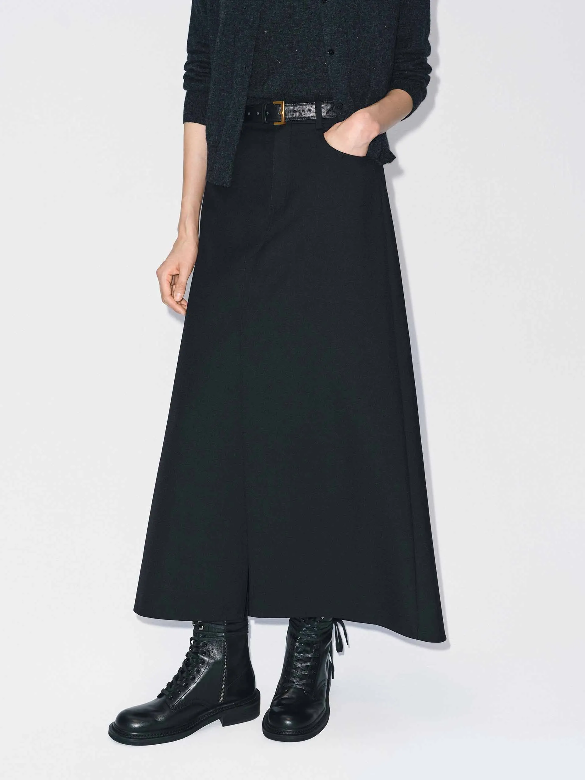 Front Slit Midi Skirt sold by Mo&Co product image thumbnail 3