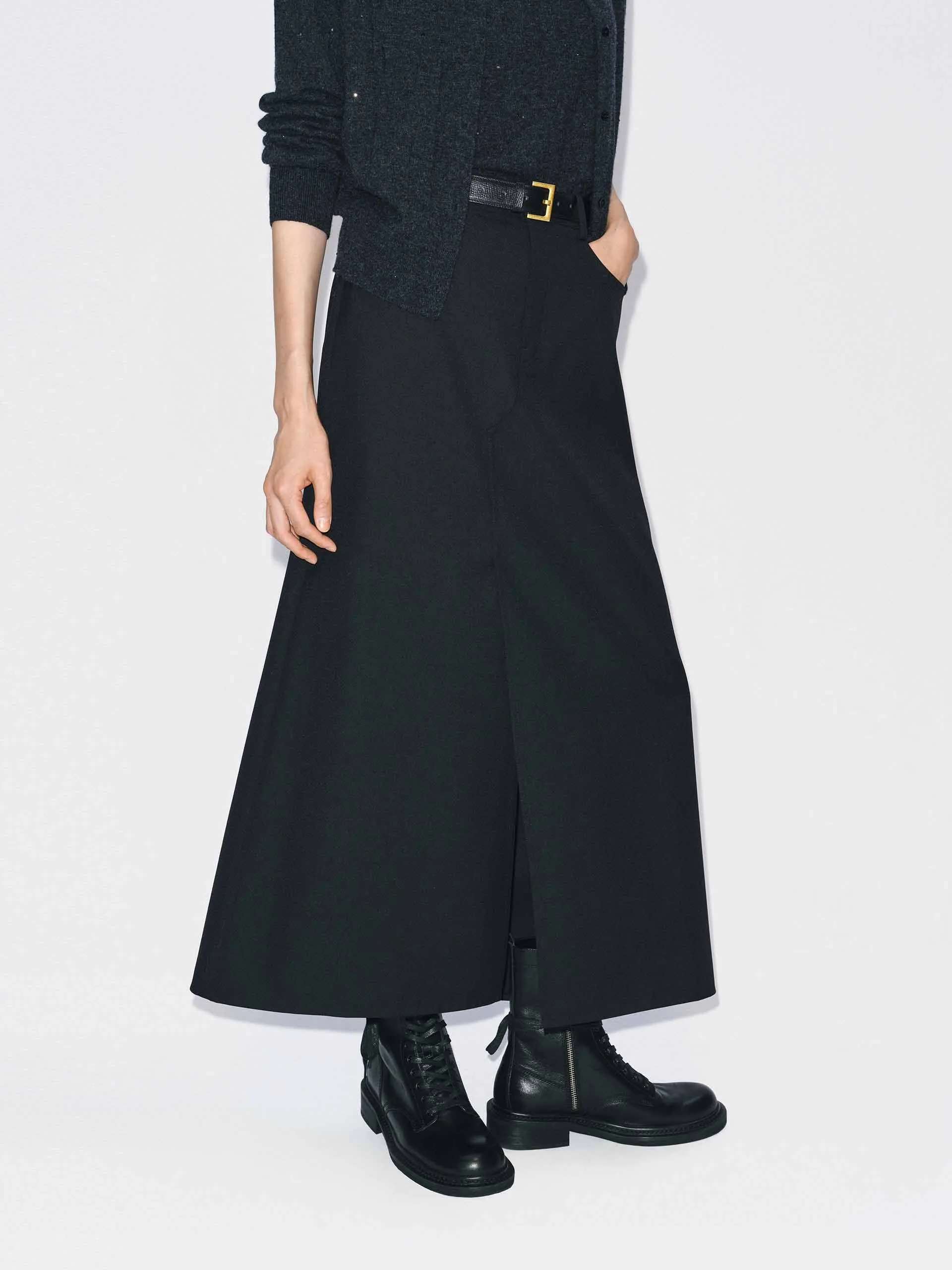 Front Slit Midi Skirt sold by Mo&Co