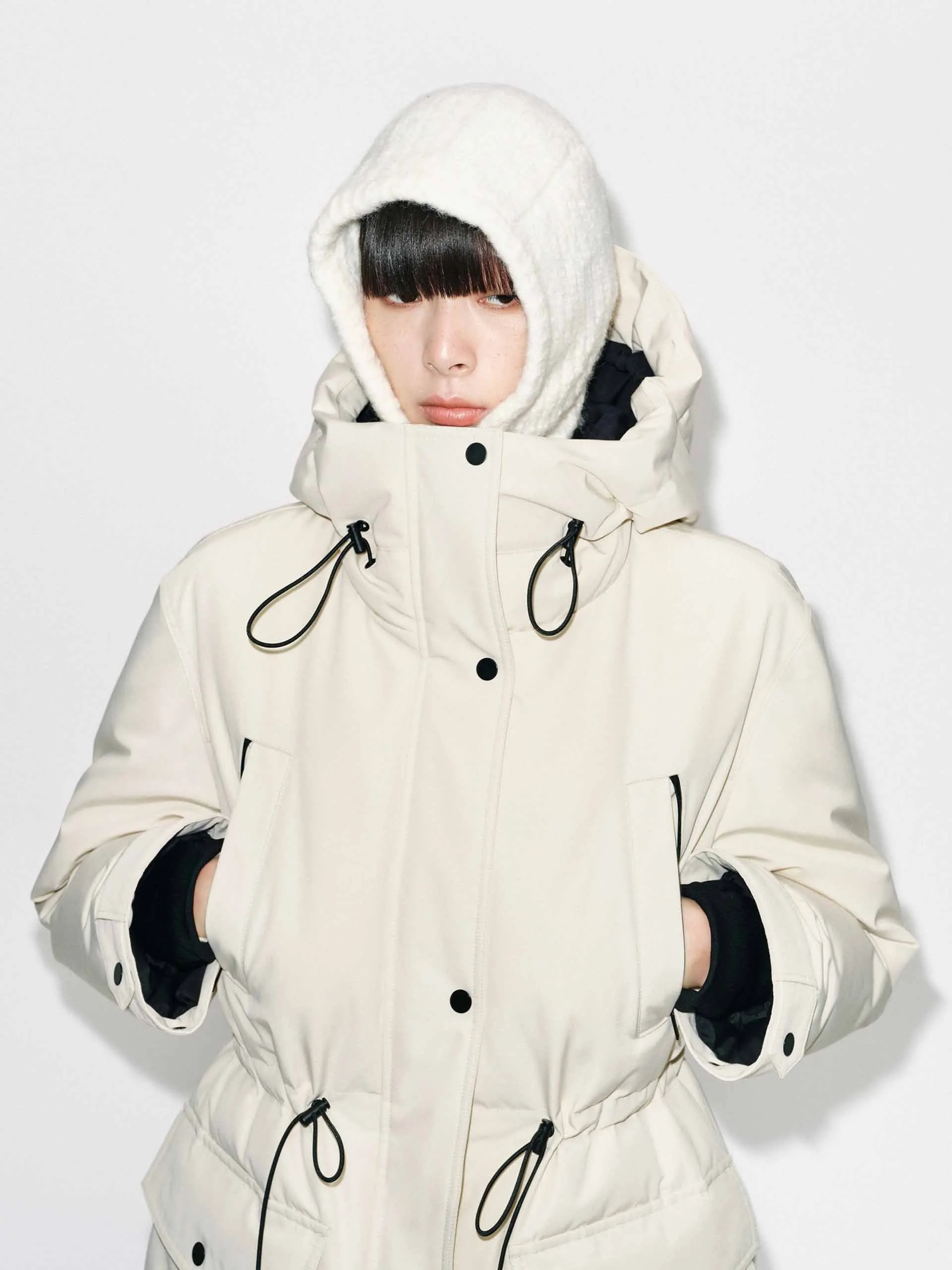 Mid-Length Hooded Down Jacket sold by Mo&Co product image thumbnail 5