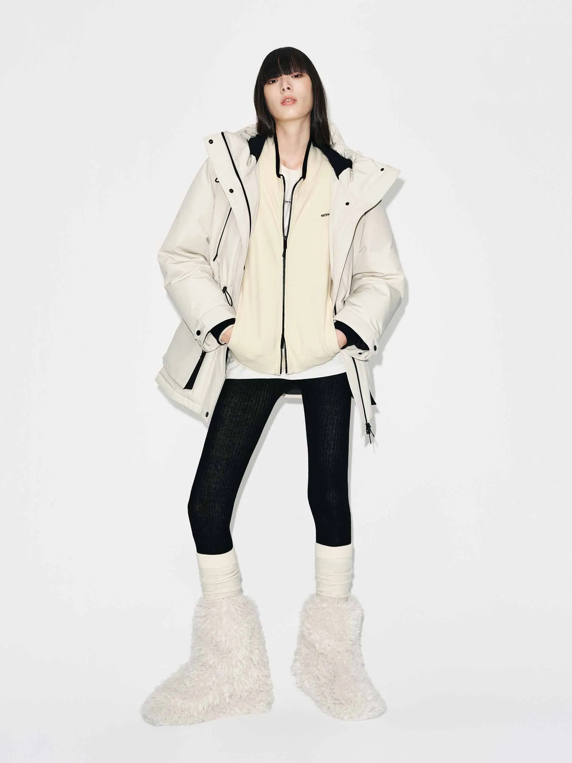 Mid-Length Hooded Down Jacket sold by Mo&Co product image thumbnail 2