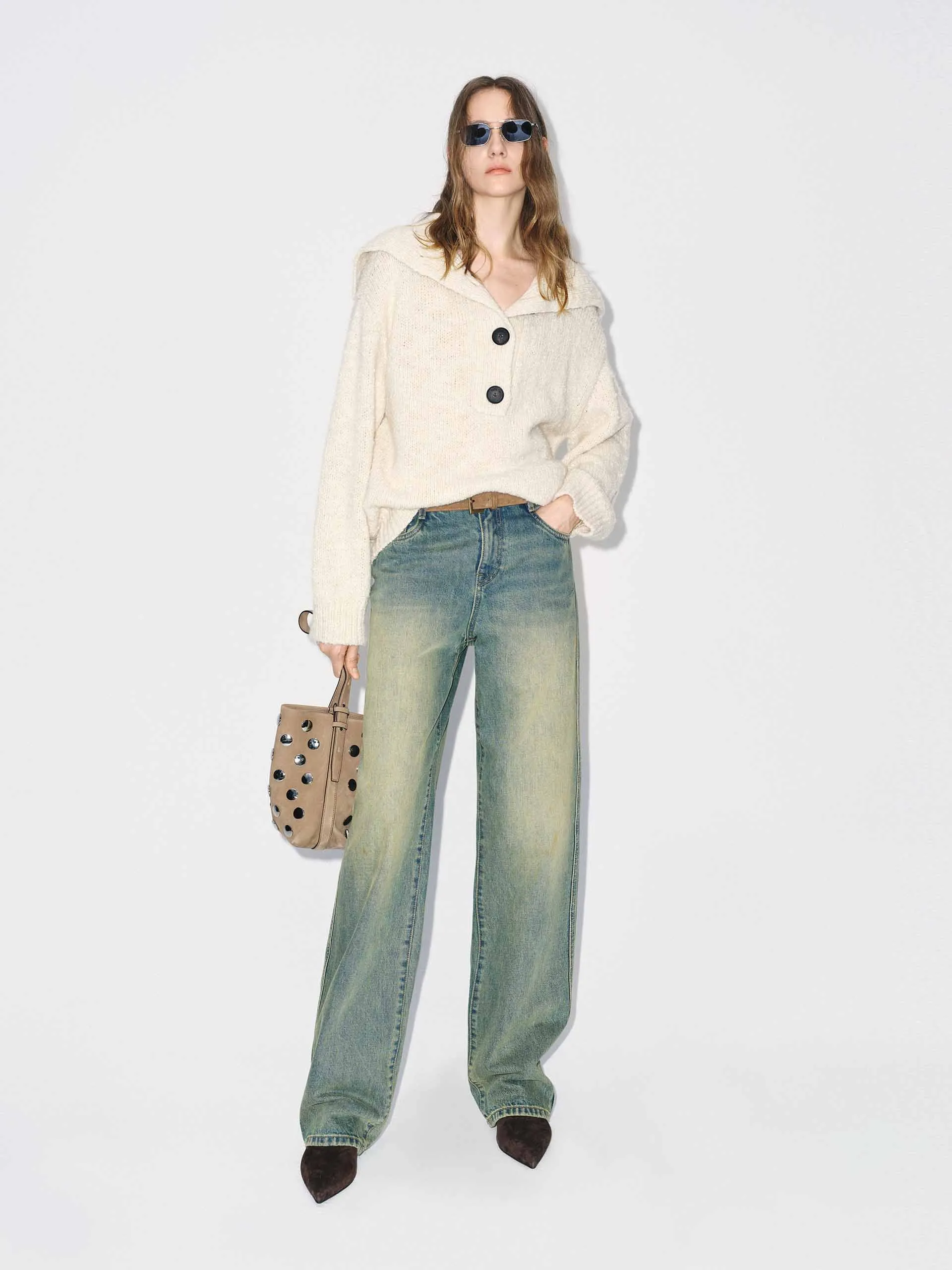 Navy Collar Knitted Sweater sold by Mo&Co product image thumbnail 2