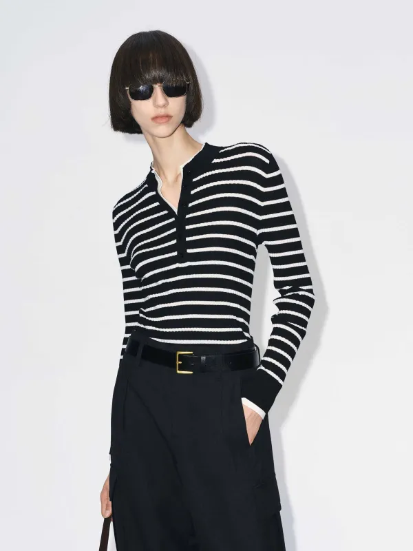 Merino Wool Ribbed Sweater sold by Mo&Co