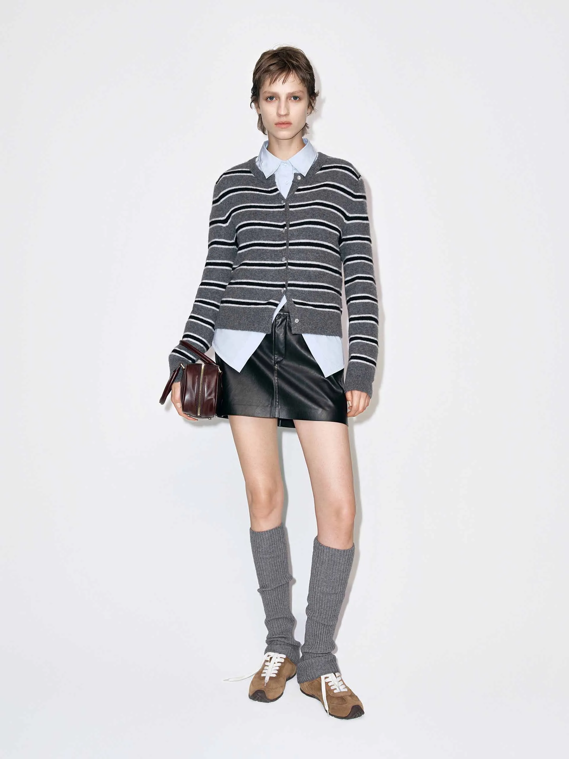 Round Neck Stripe Cardigan sold by Mo&Co product image thumbnail 2