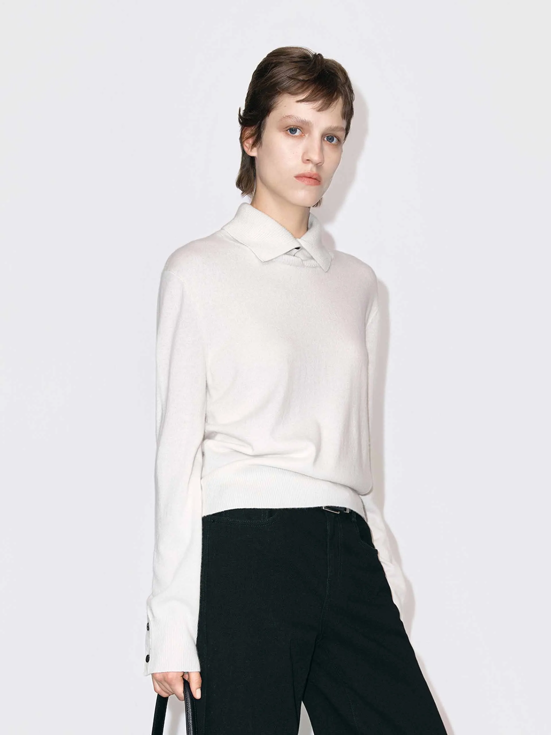 Ribbed Collar Knitted Sweater sold by Mo&Co product image thumbnail 4