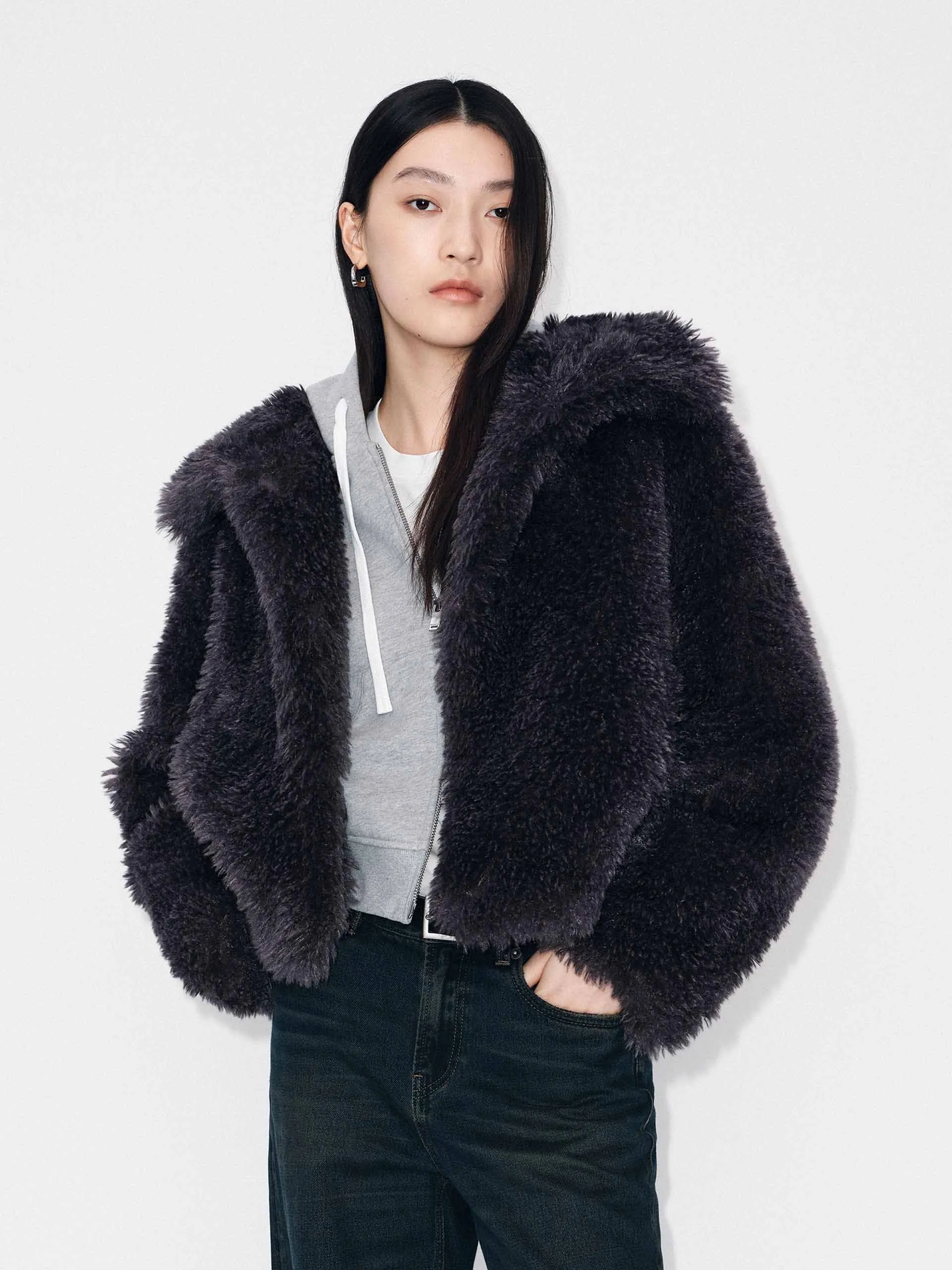 Faux Fur Cropped Coat sold by Mo&Co