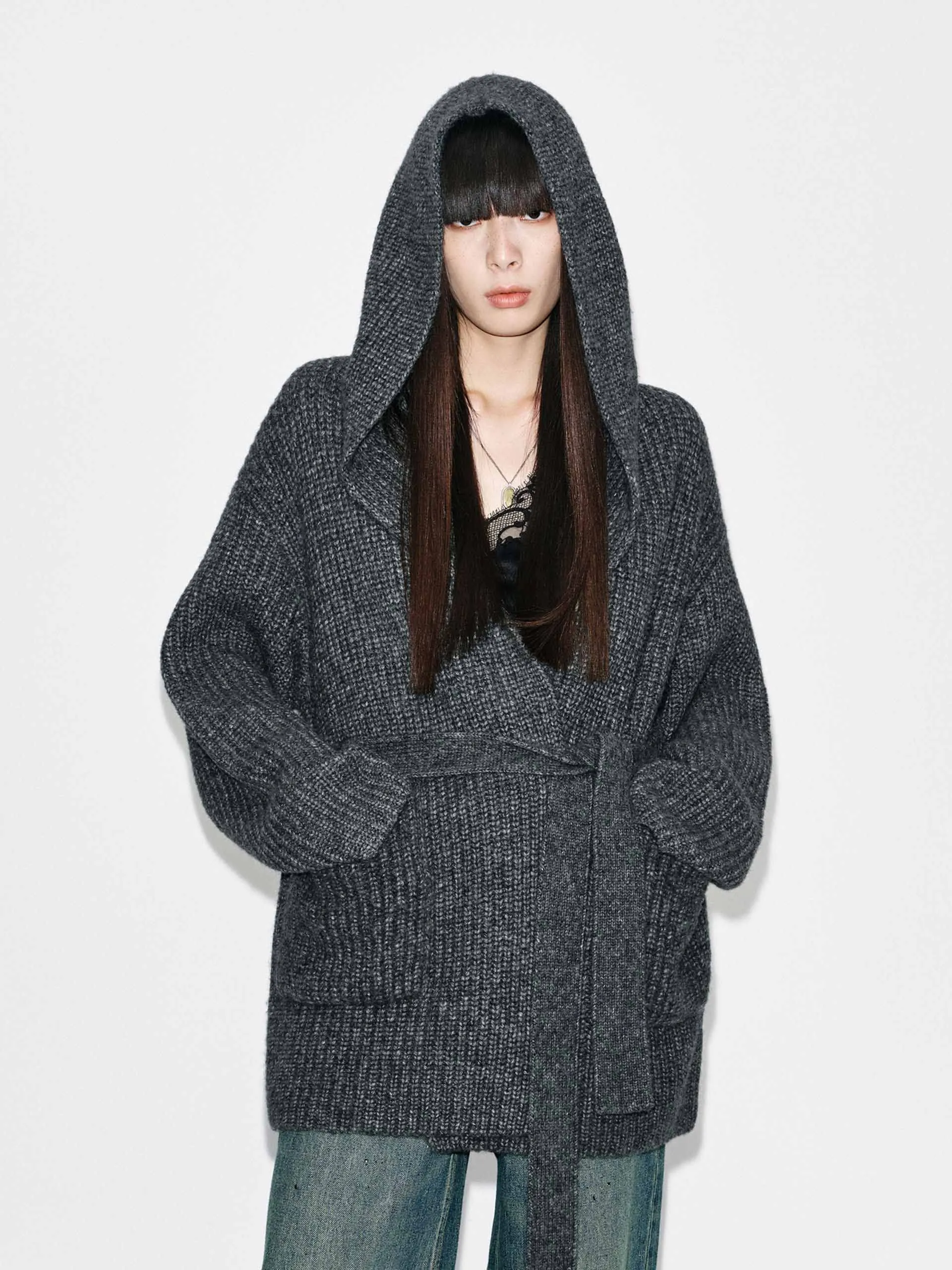 Relaxed Hooded Cardigan sold by Mo&Co