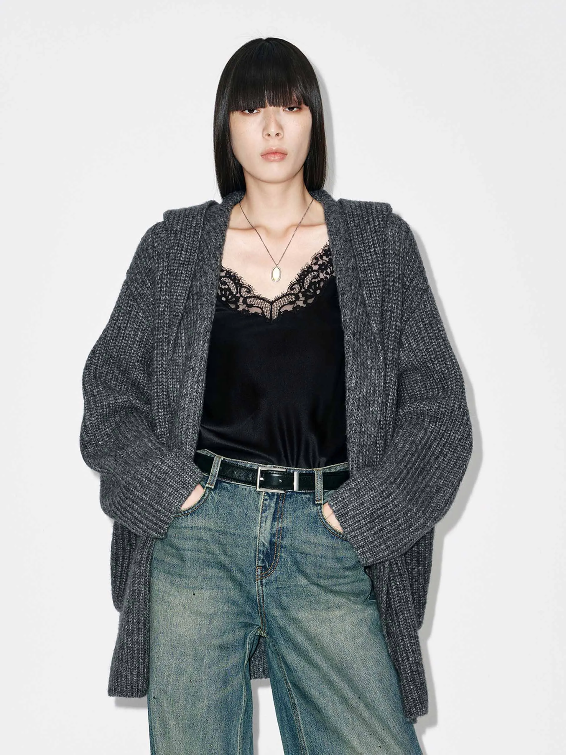 Relaxed Hooded Cardigan sold by Mo&Co product image thumbnail 3