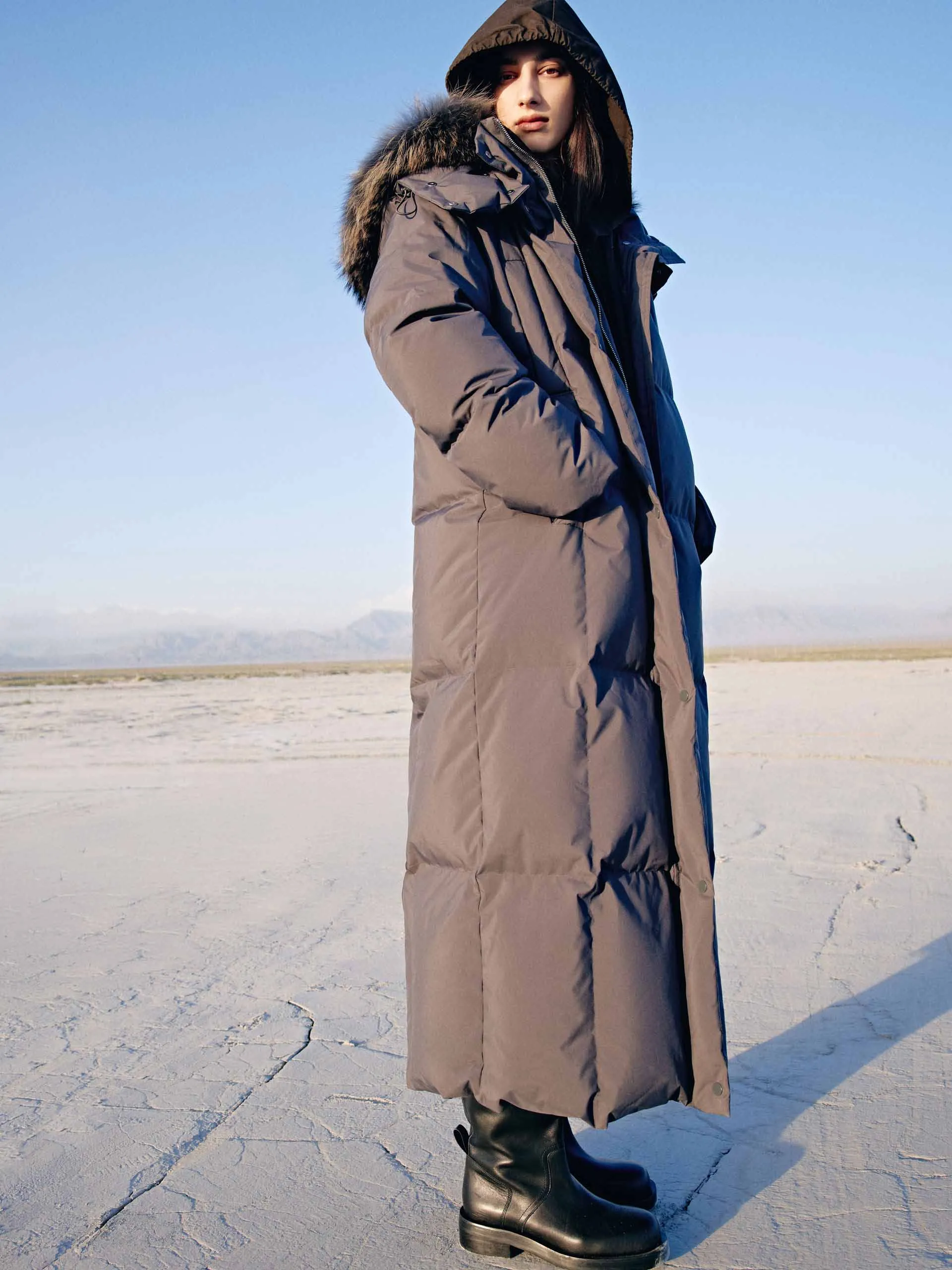 Fur Collar Long Down Jacket sold by Mo&Co product image thumbnail 4