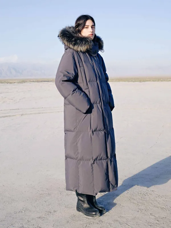 Fur Collar Long Down Jacket sold by Mo&Co