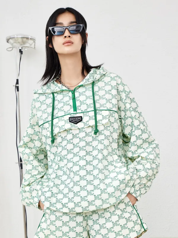 Half Zip Logo Print Jacket sold by Mo&Co