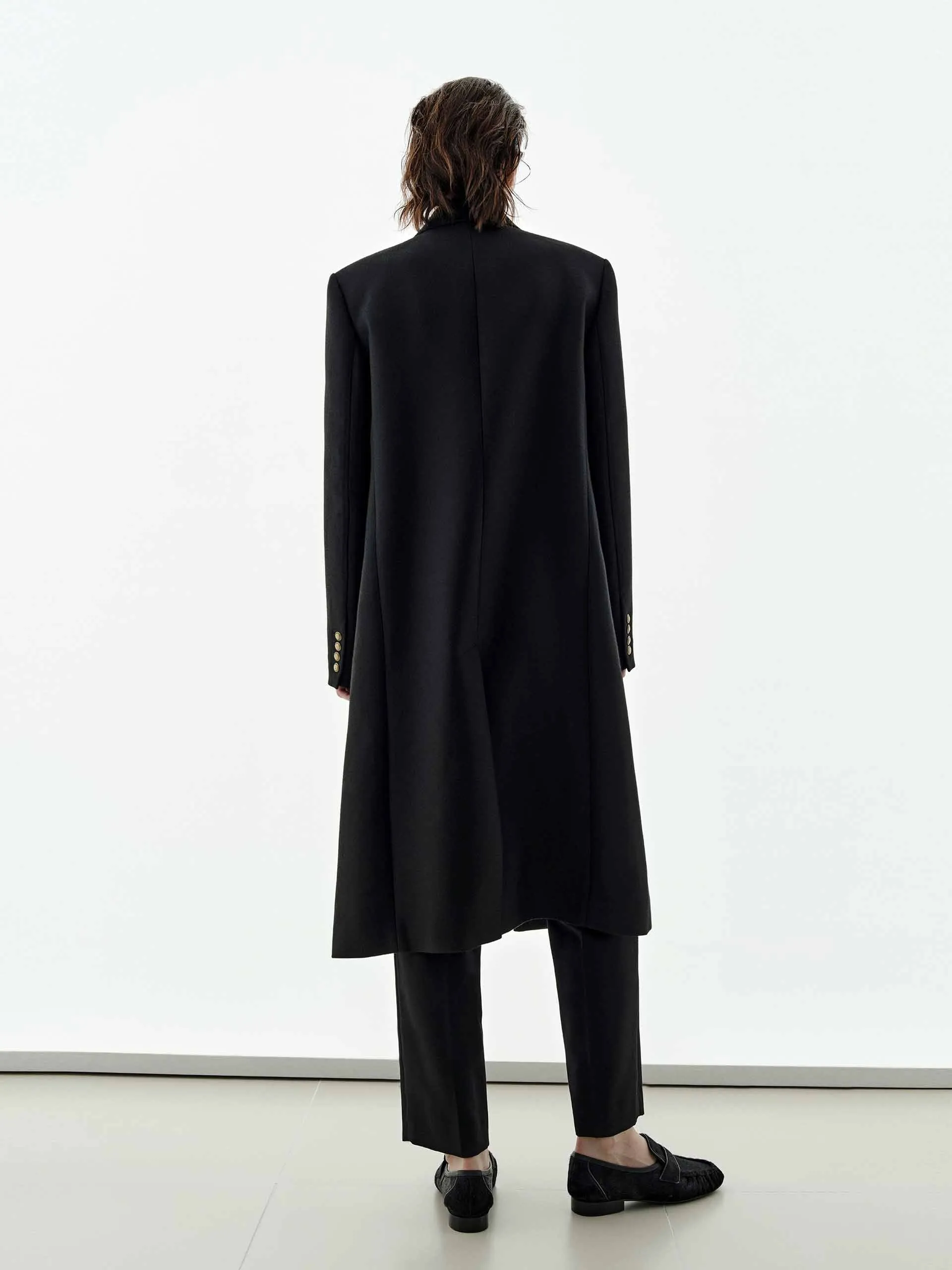 Longline Metal Button Coat sold by Mo&Co product image thumbnail 3