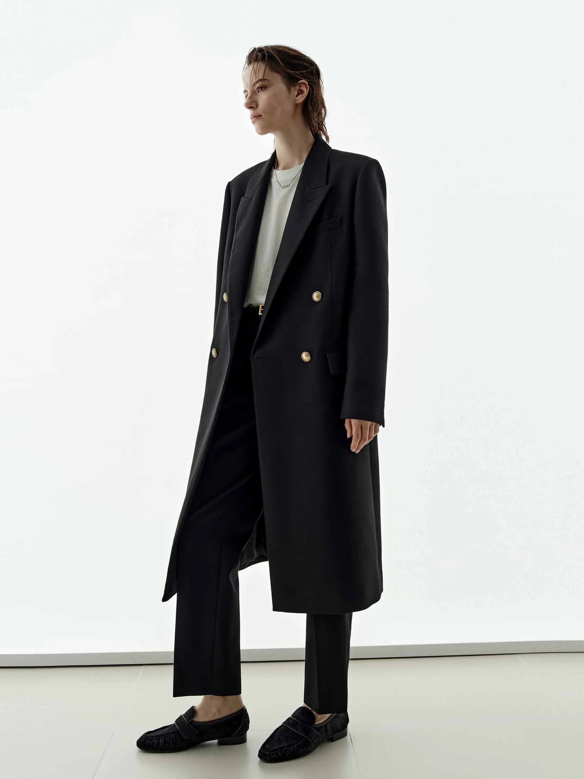 Longline Metal Button Coat sold by Mo&Co product image thumbnail 2