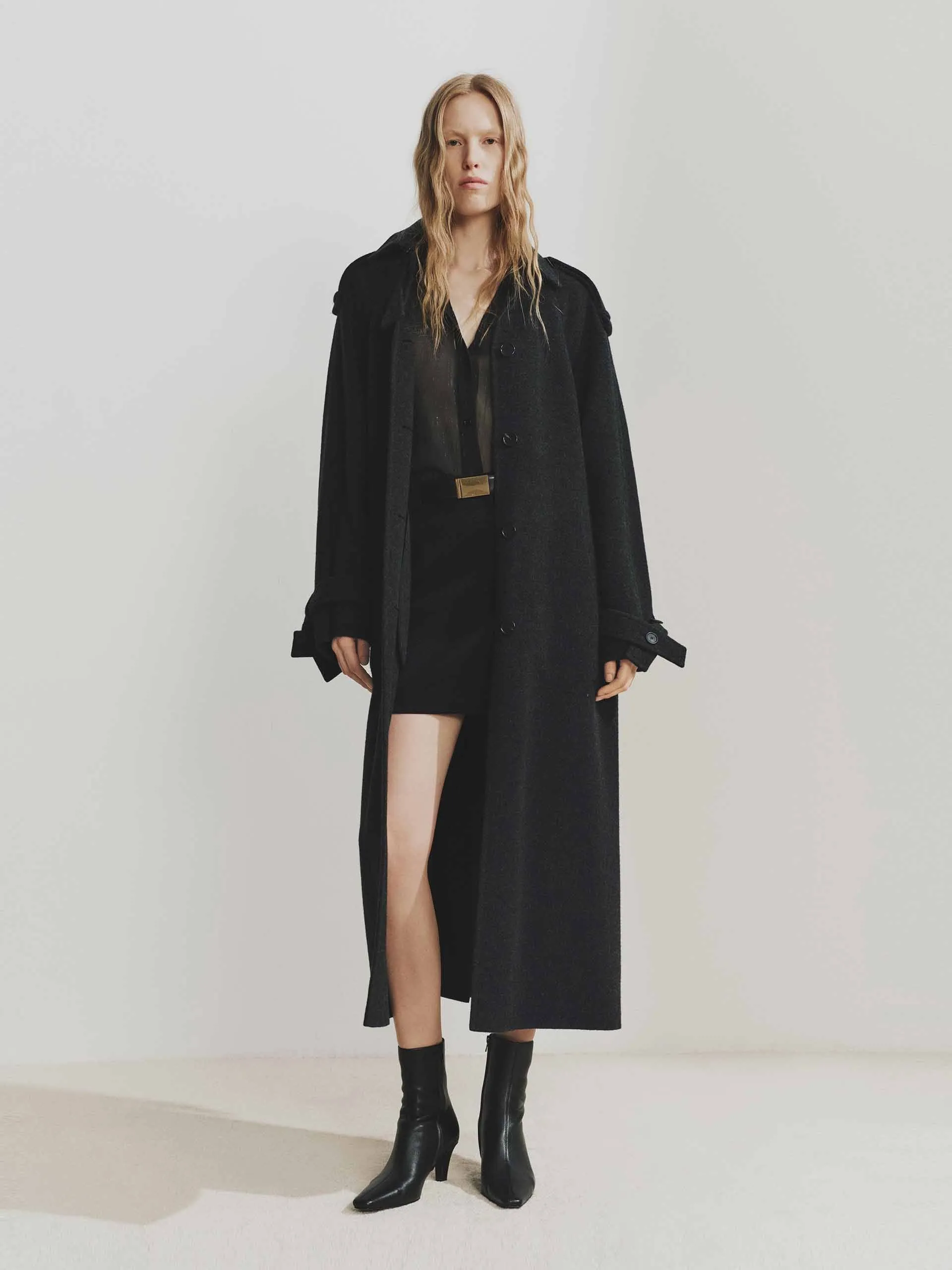 Include Belt Longline Coat sold by Mo&Co