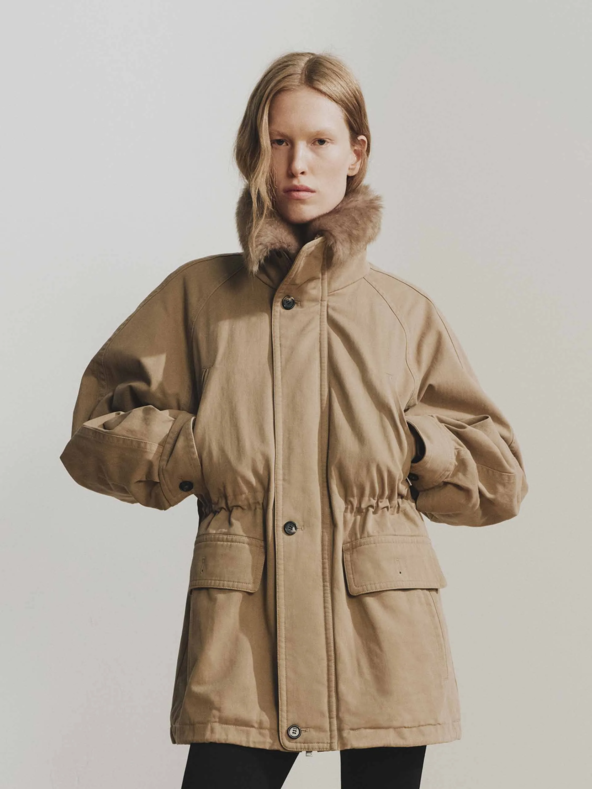 Drawstring Cotton Quilted Jacket sold by Mo&Co