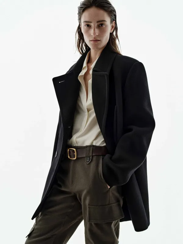 Lapel Collar Wool Coat sold by Mo&Co