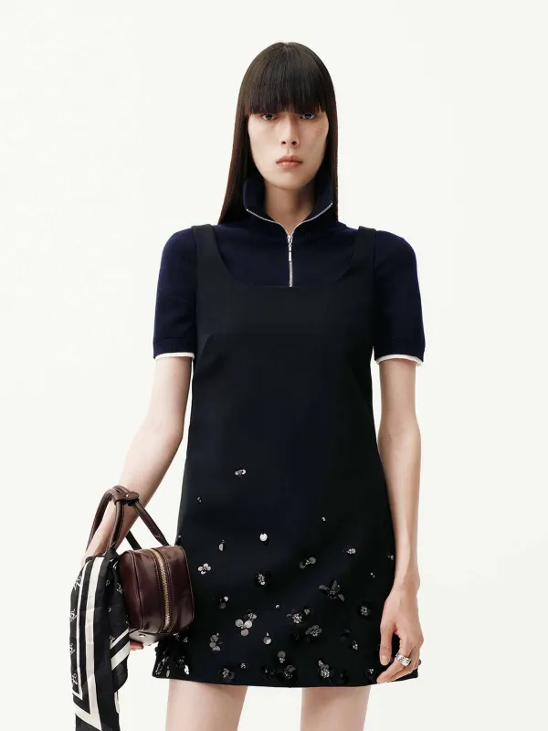 Sequin Hem Sleeveless Dress sold by Mo&Co