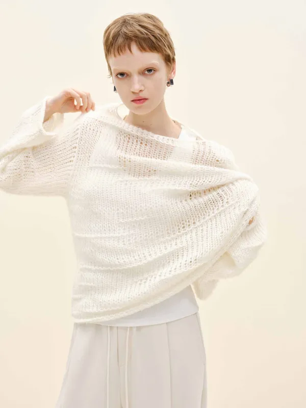 Included Linen Crochet Sweater sold by Mo&Co